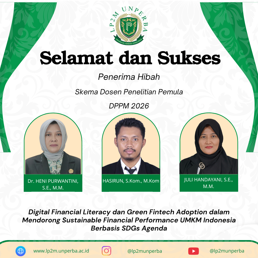 Dosen UNPERBA Raih Hibah Penelitian Pemula DPPM 2026, Dorong Literasi Keuangan Digital dan Green Fintech